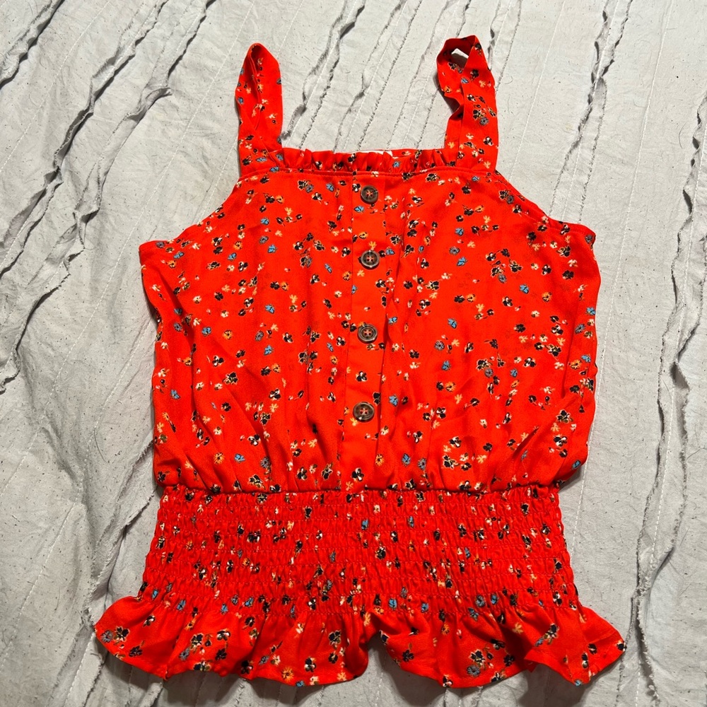 sienna sky red floral tank top